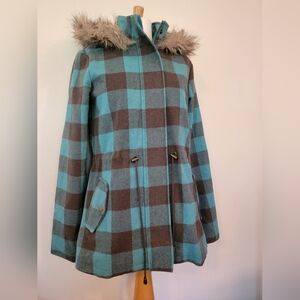 Mossimo Supply Co. Blue and Brown Plaid Utility Jacket